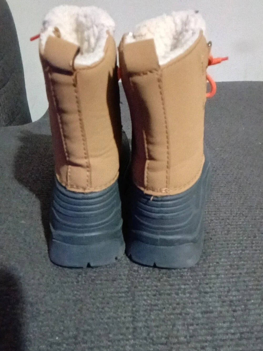 Kids Fabkids Winter Boots - Tan, Gray & Orange Laces